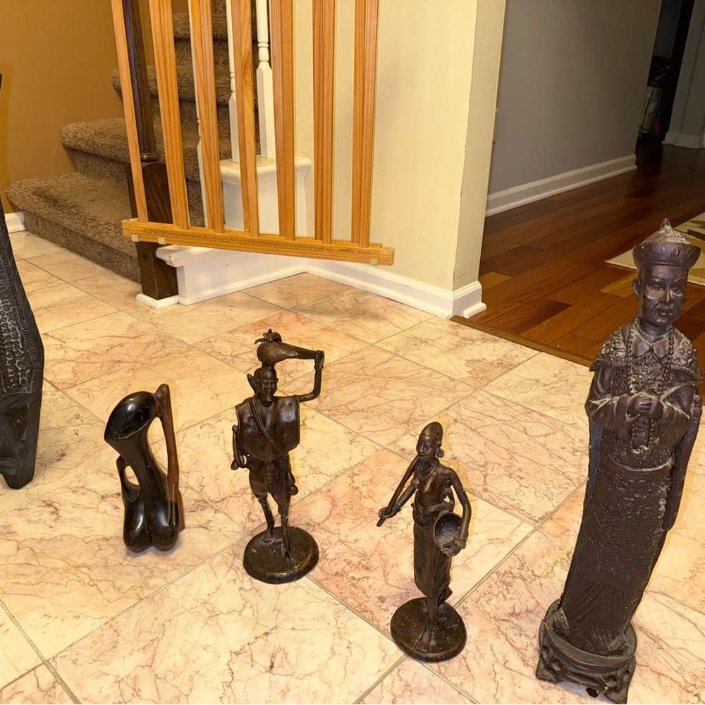 Bronze Ceramic Art Sculptures Set
